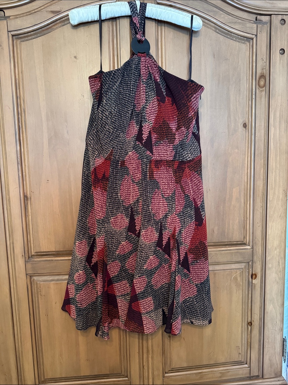 le chateau Red and Black Halter Neck Dress